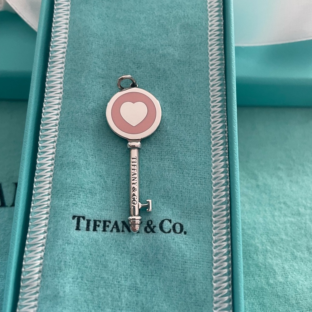 Tiffany & Co. Pink enamel Heart Key‎ Pendant
